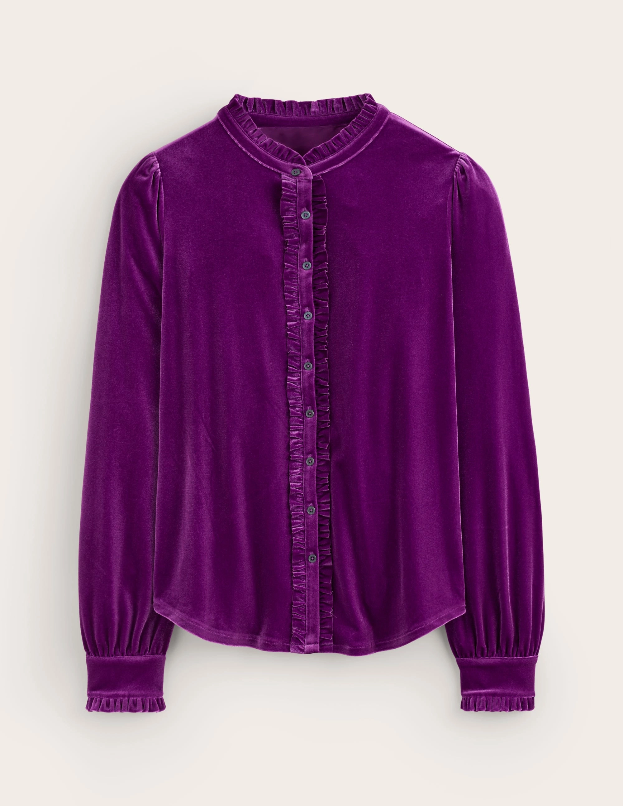 Caroline Jersey Velvet Shirt-Regal Purple Airflow Vents