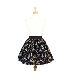 Day of the Dead Dog Pleated Skirt #PS-D331 lace accents