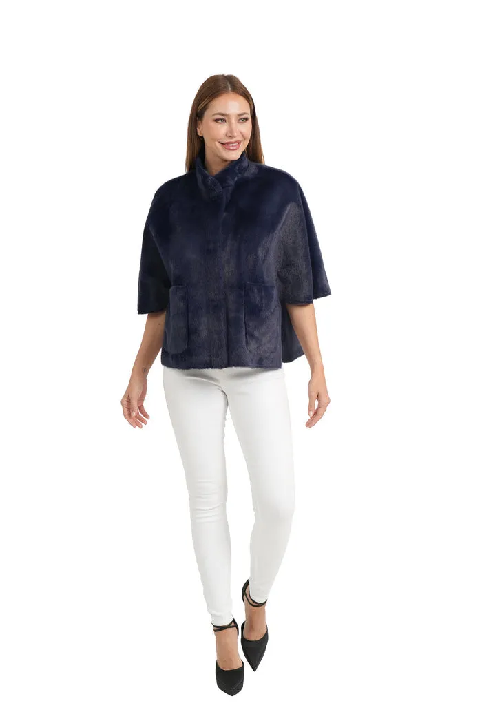 CompressionFit Ribbed Cuffs FAUX FUR CAPELET