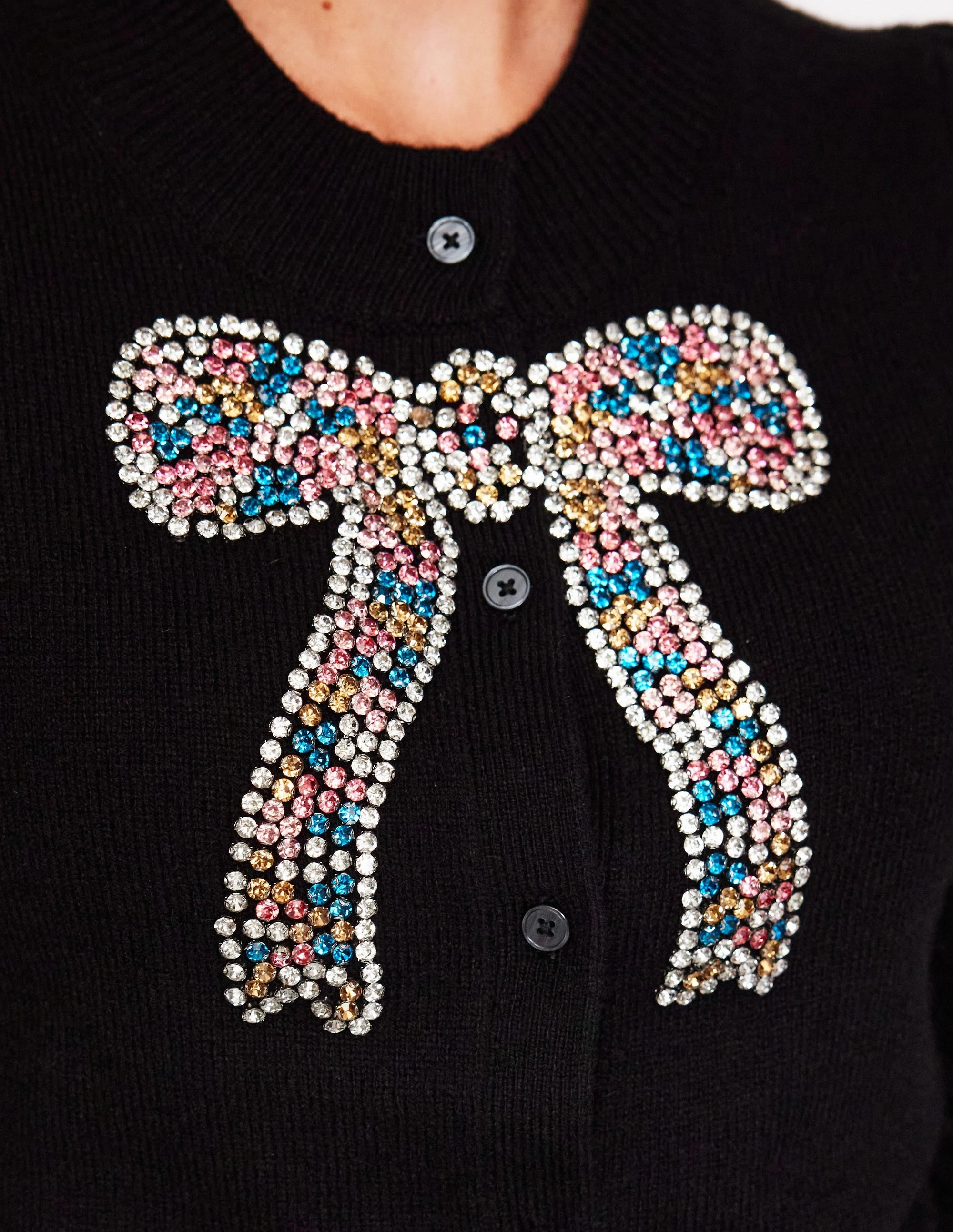 Fenella Embellished Cardigan-Black Butter Soft Finishing UV Protection