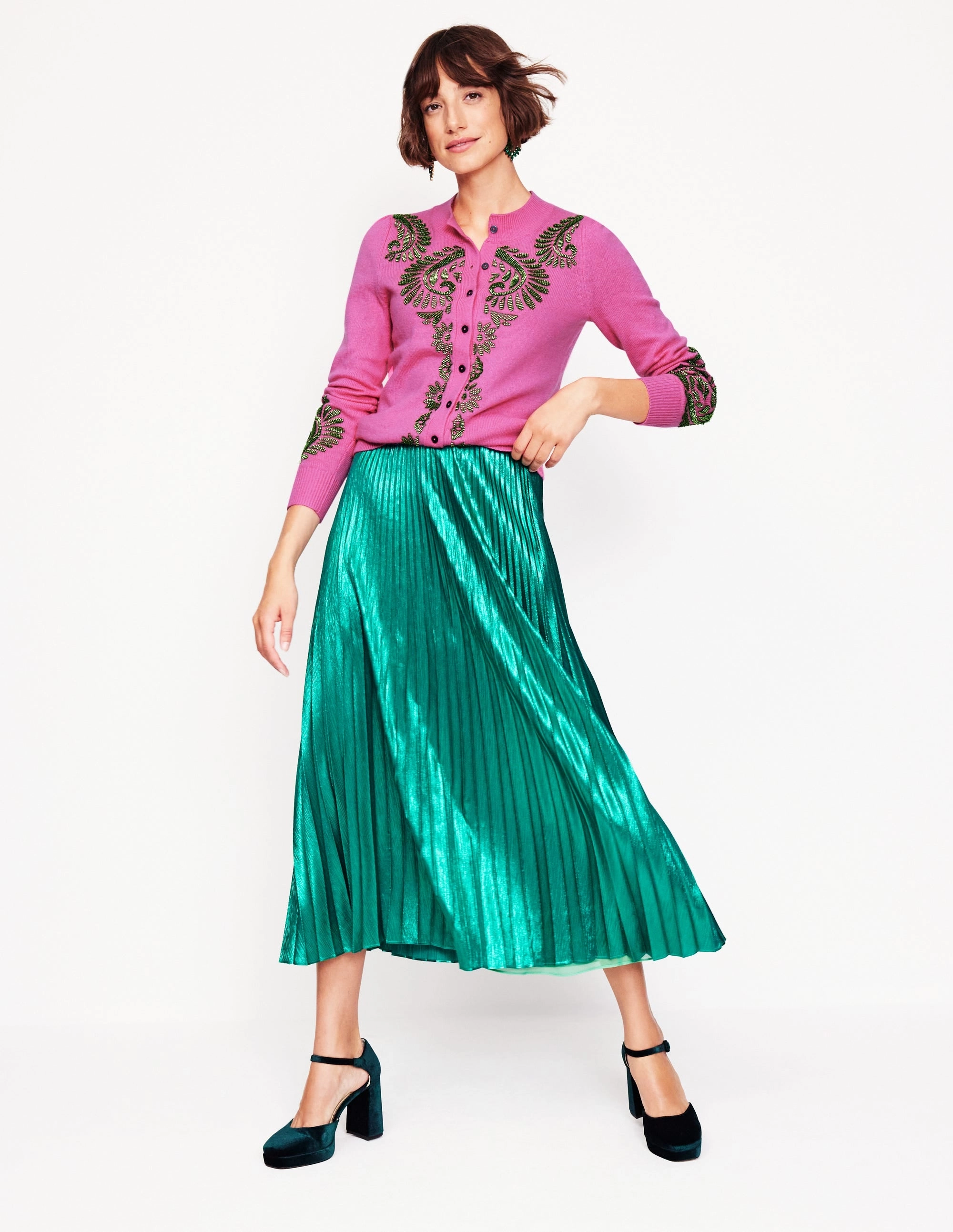 Fenella Embellished Cardigan-Party Pink Indoor Comfort Smart Layer