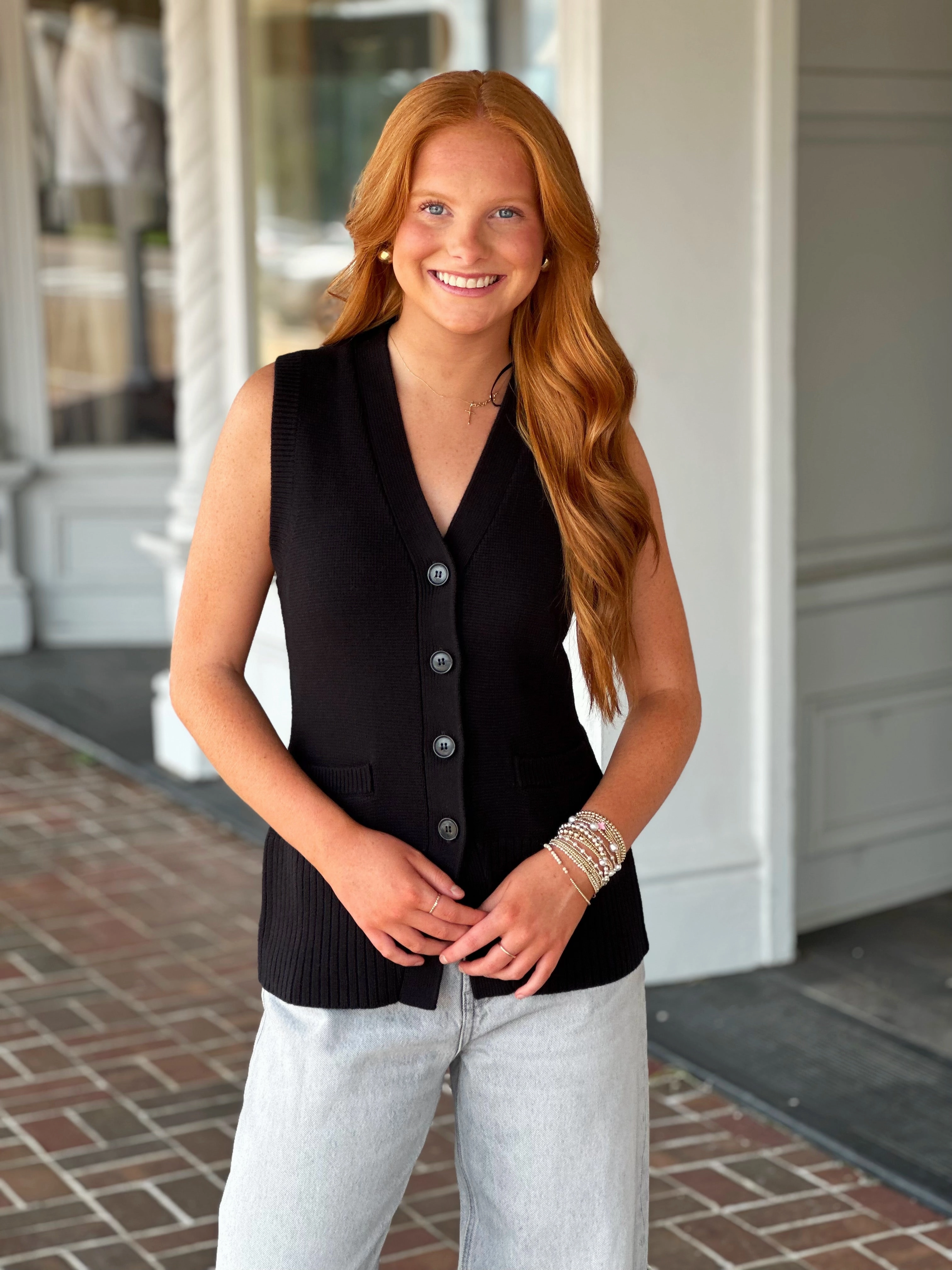 Stretch Comfort Pistola Audra Vest in Noir