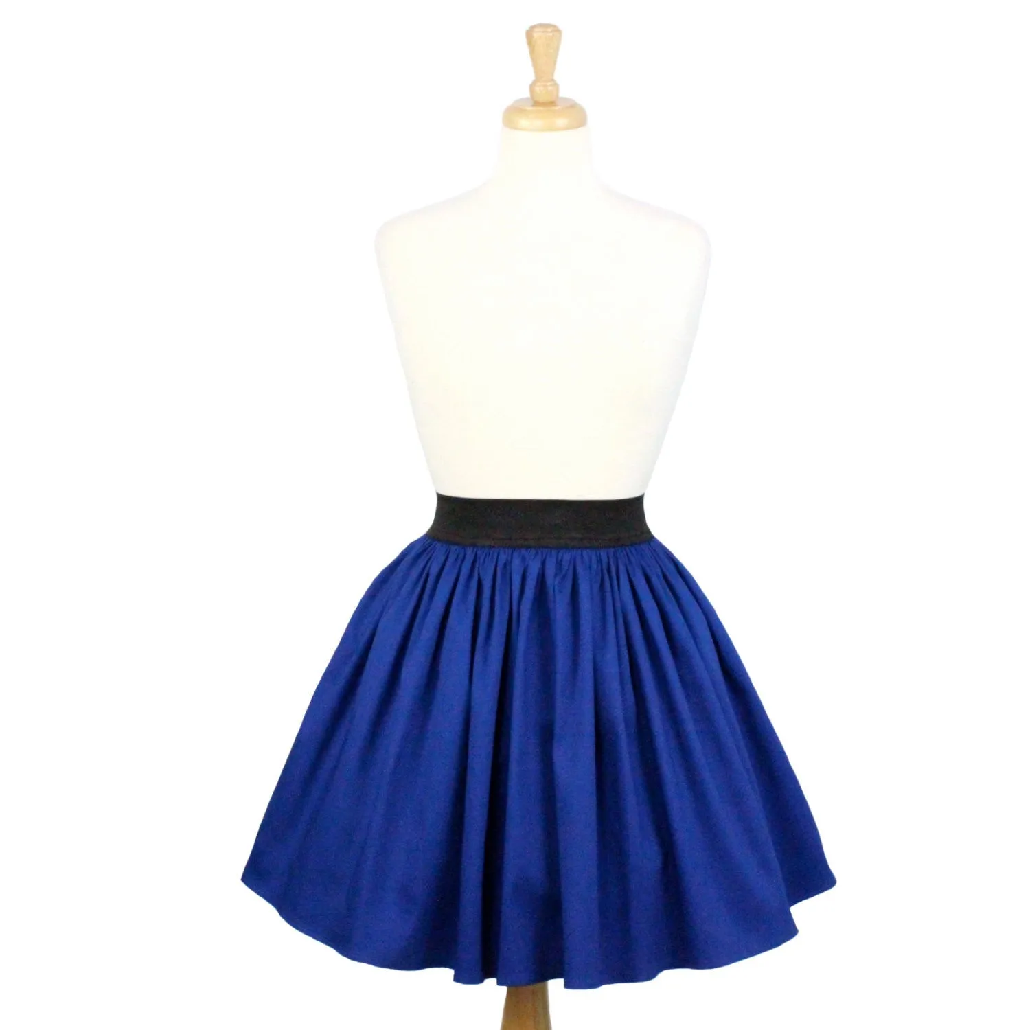 Electric Cobalt Blue A-line Pleated Skirt #S-AP644 BreathableLining Functional Layer