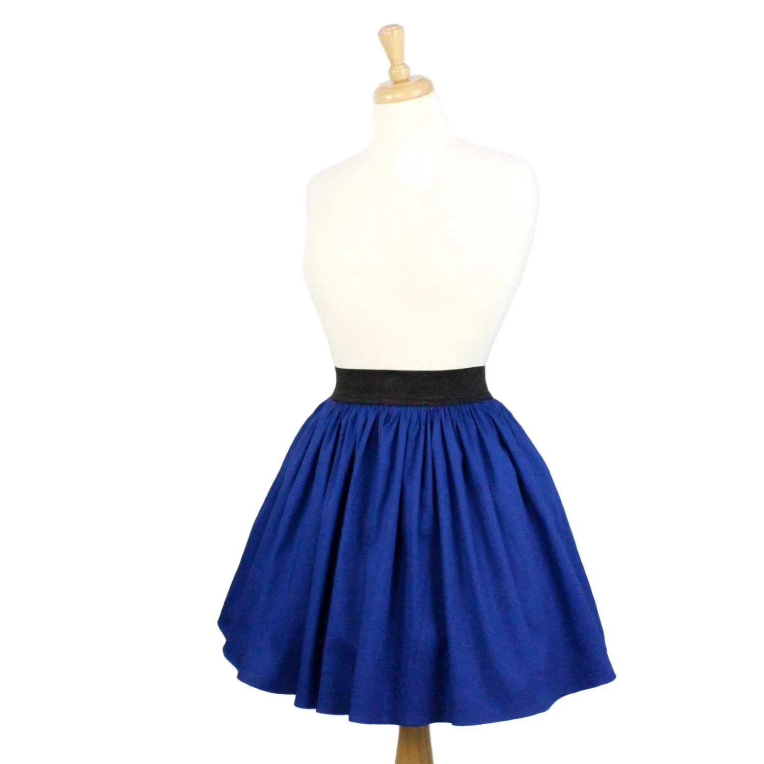 Electric Cobalt Blue A-line Pleated Skirt #S-AP644 Cold Weather Wear Active Layers