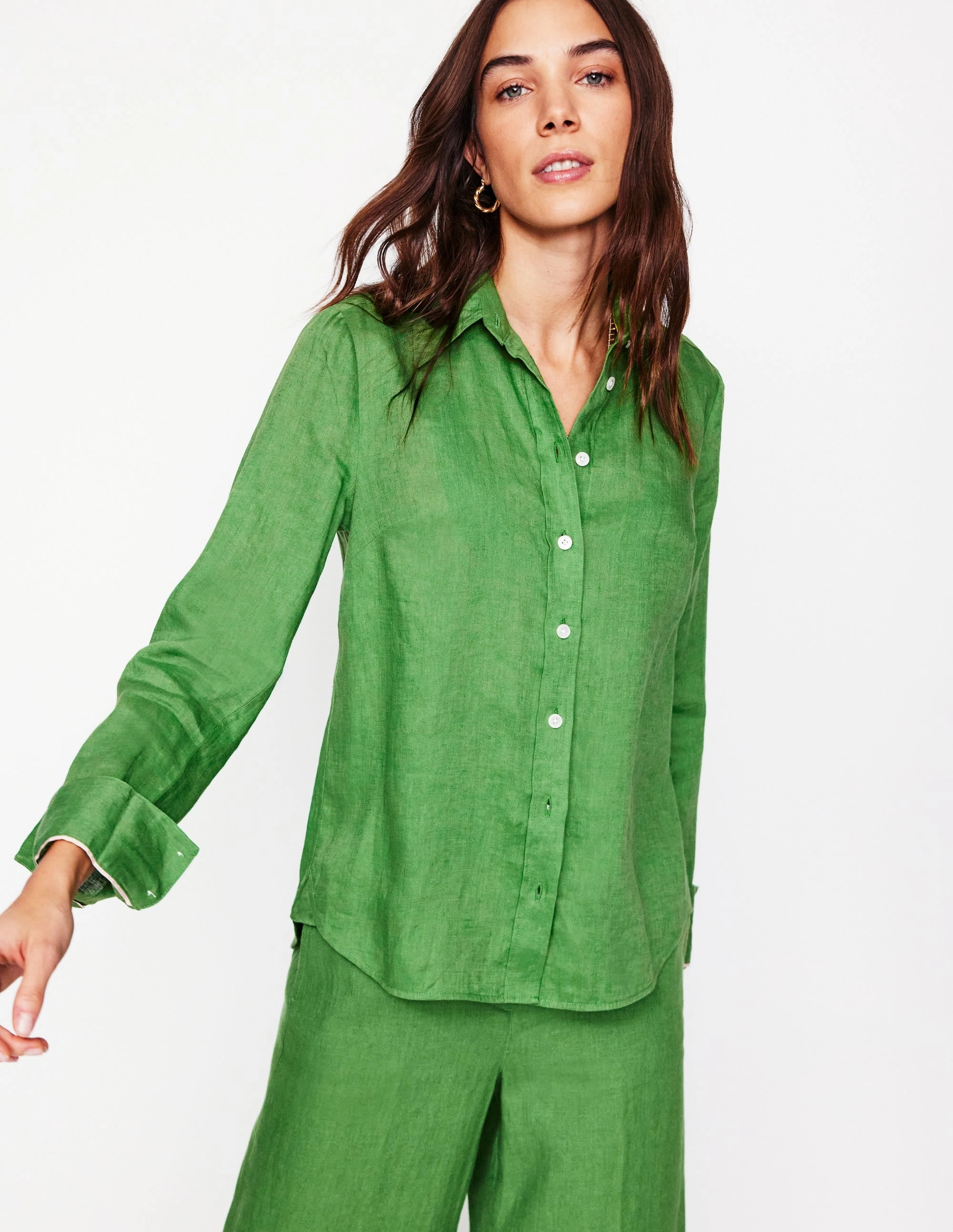 BreathableMoistureBarrier Sienna Linen Shirt-Paradise Green
