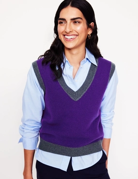 Skin Friendly Stitch Olivia Merino Tank-Ameythyst Purple, Colourblock