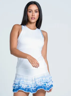 Shibori Stripe Tank Ribbed Hemline