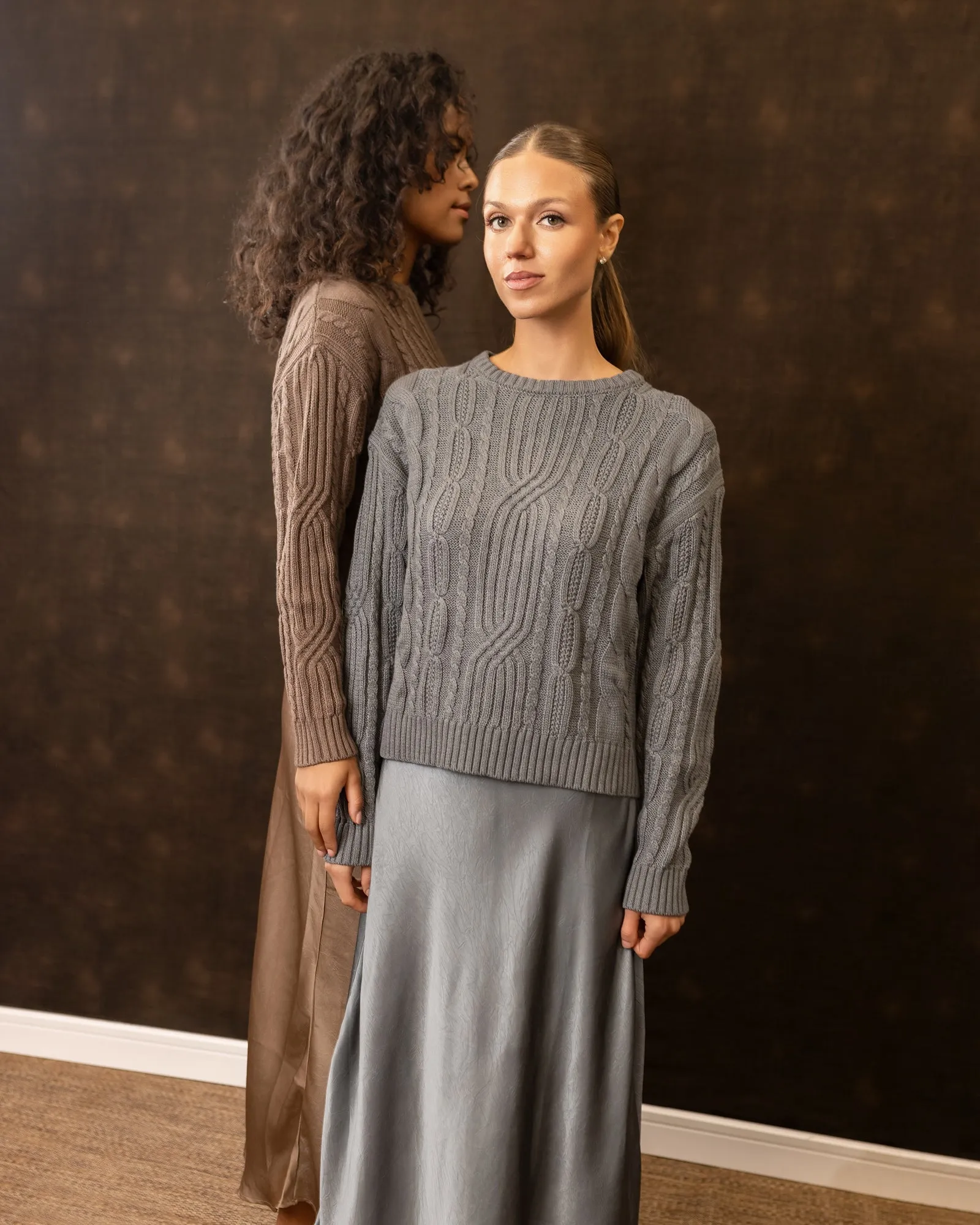 Crinkle Slip Skirt | Gray Non Bulk