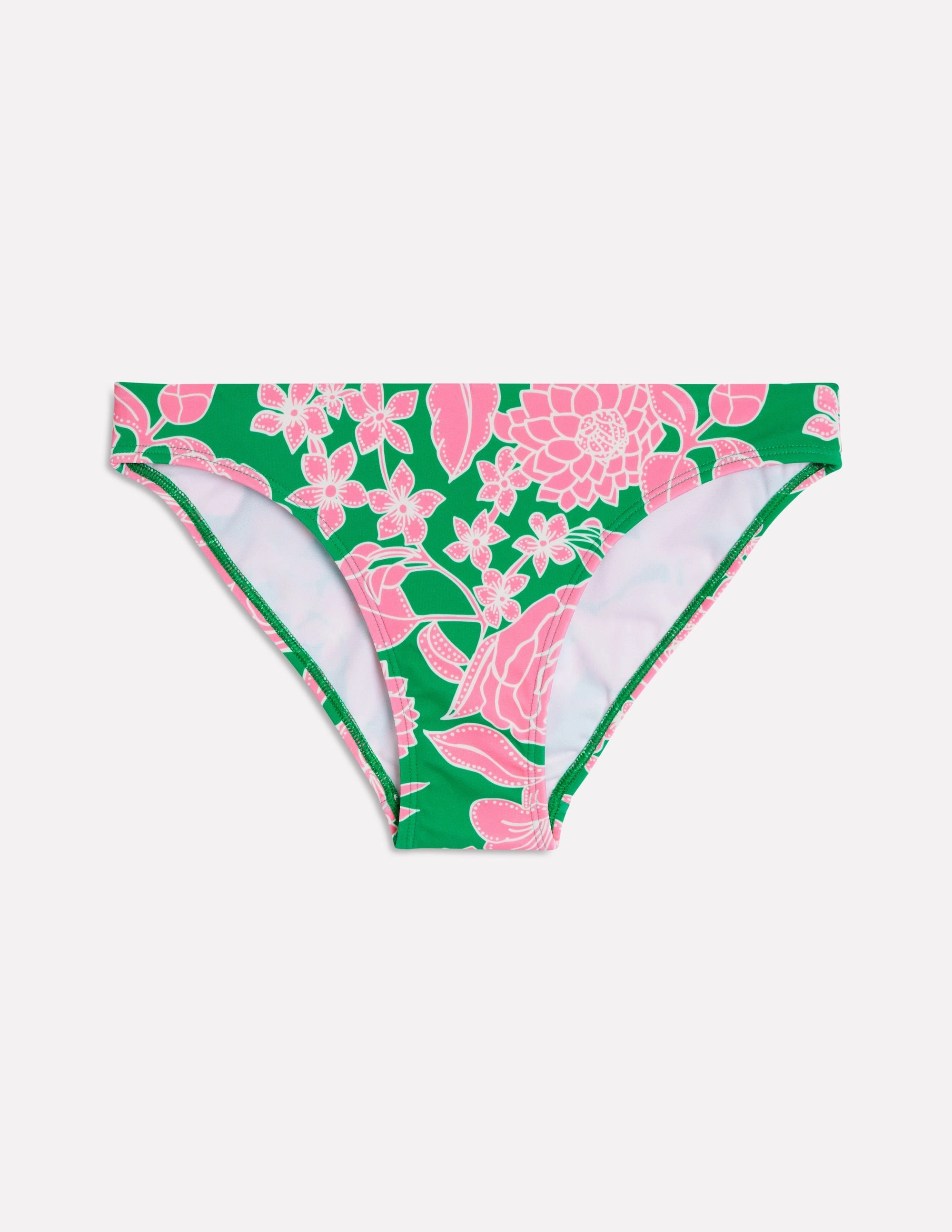 Classic Bikini Bottoms-Emerald, Blossom Cascade Swim Style Molded Cups