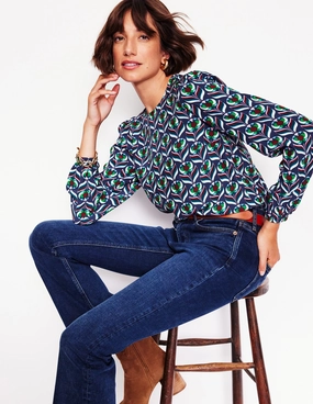 Easy Printed Top-Kingfisher Blue, Blossom Stamp BondedEdges