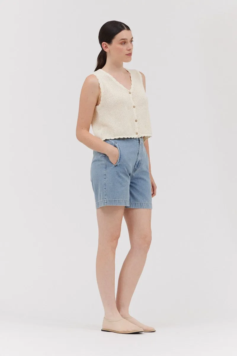 FRANNY CROCHET SWEATER VEST UltraSoftLining Sporty Blouse