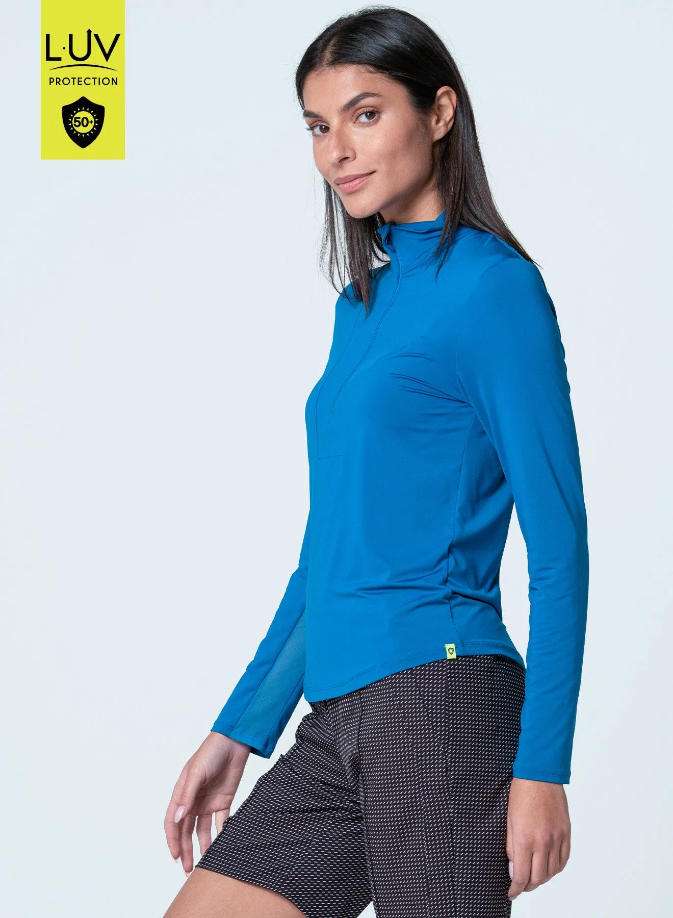 Hybrid Fabric Blend Free Play Zip Long Sleeve