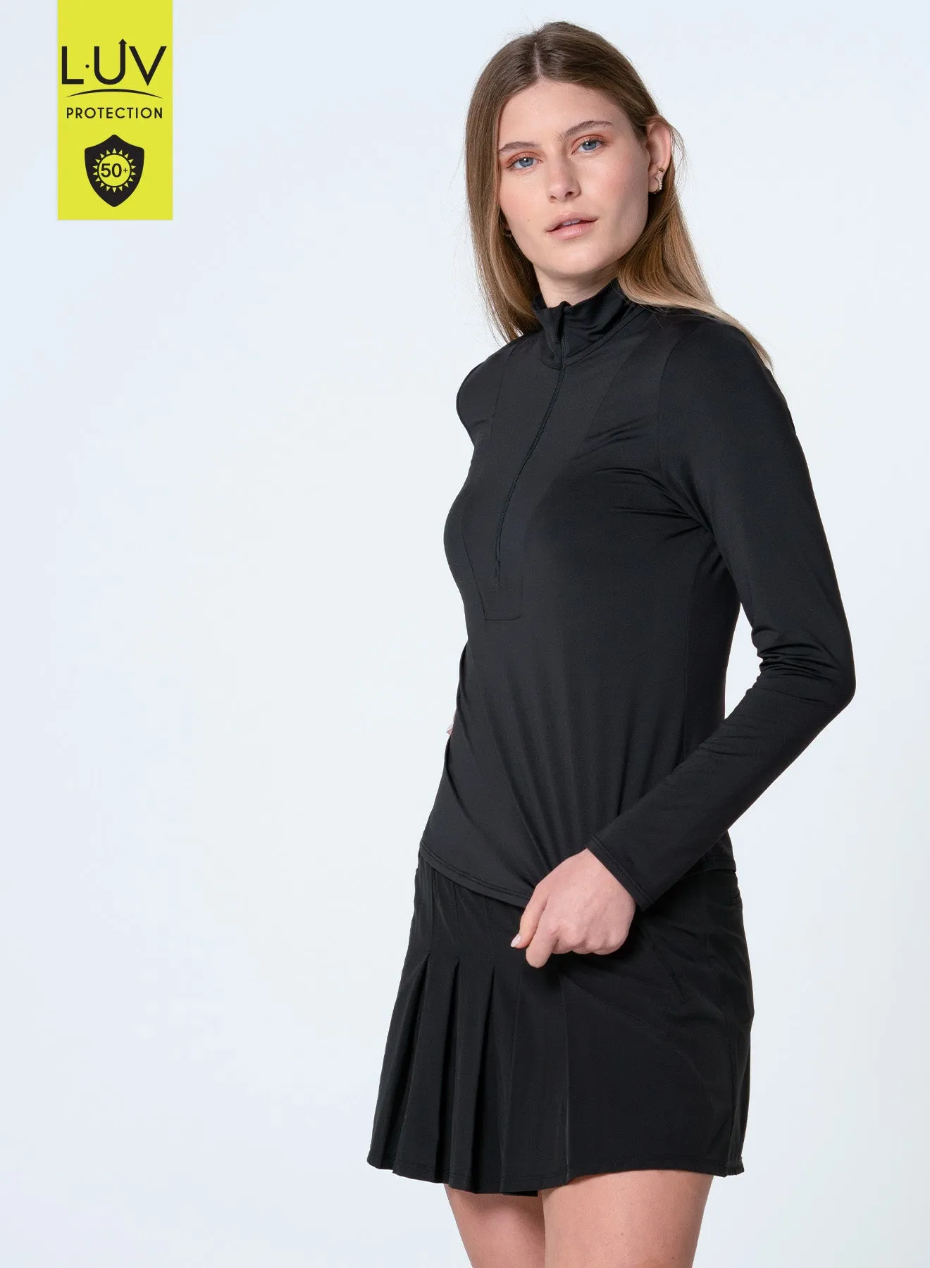 Active Look Minimalist Silhouette Free Play Zip Long Sleeve
