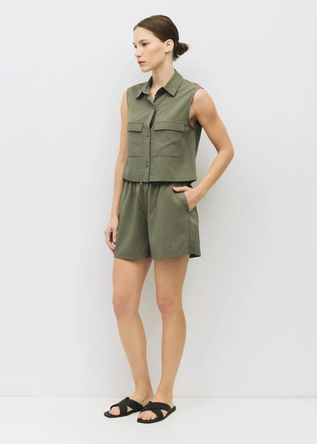 Garment Washed Softness MARIAN UTILITY TOP