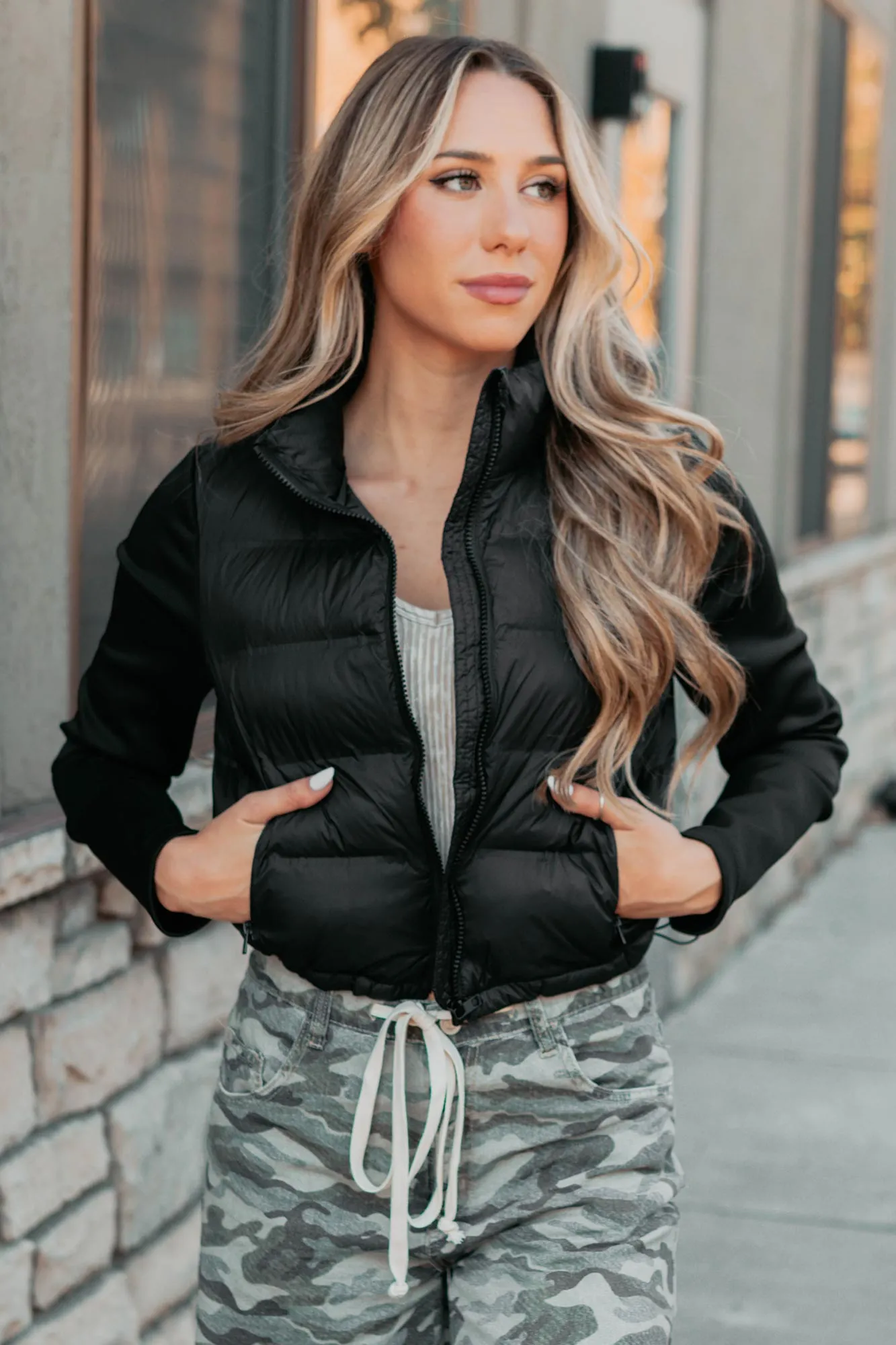 Frost Bound Scuba Sleeve Puffer Jacket (Black) Versatile Protection