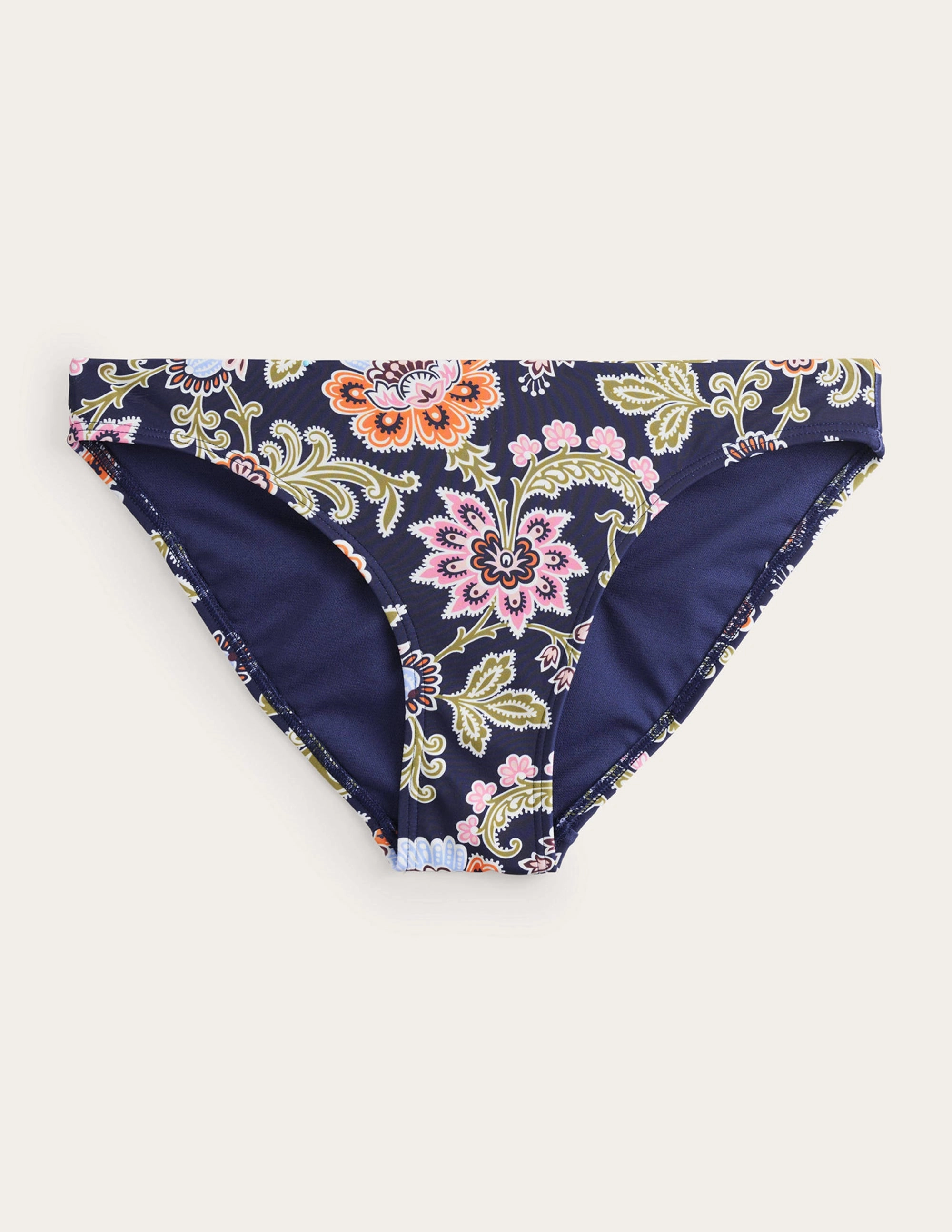 Classic Bikini Bottoms-Midnight, Multi Floral Summer Fashion. Breathable-material