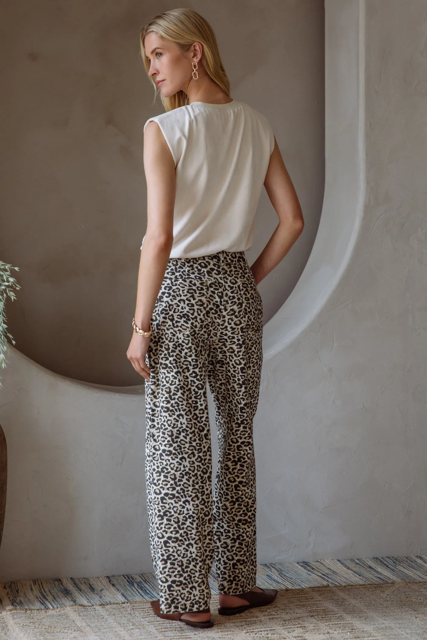 Soft Structure Everyday Must-have GABRIELLA WASHED LEOPARD PRINT PANTS
