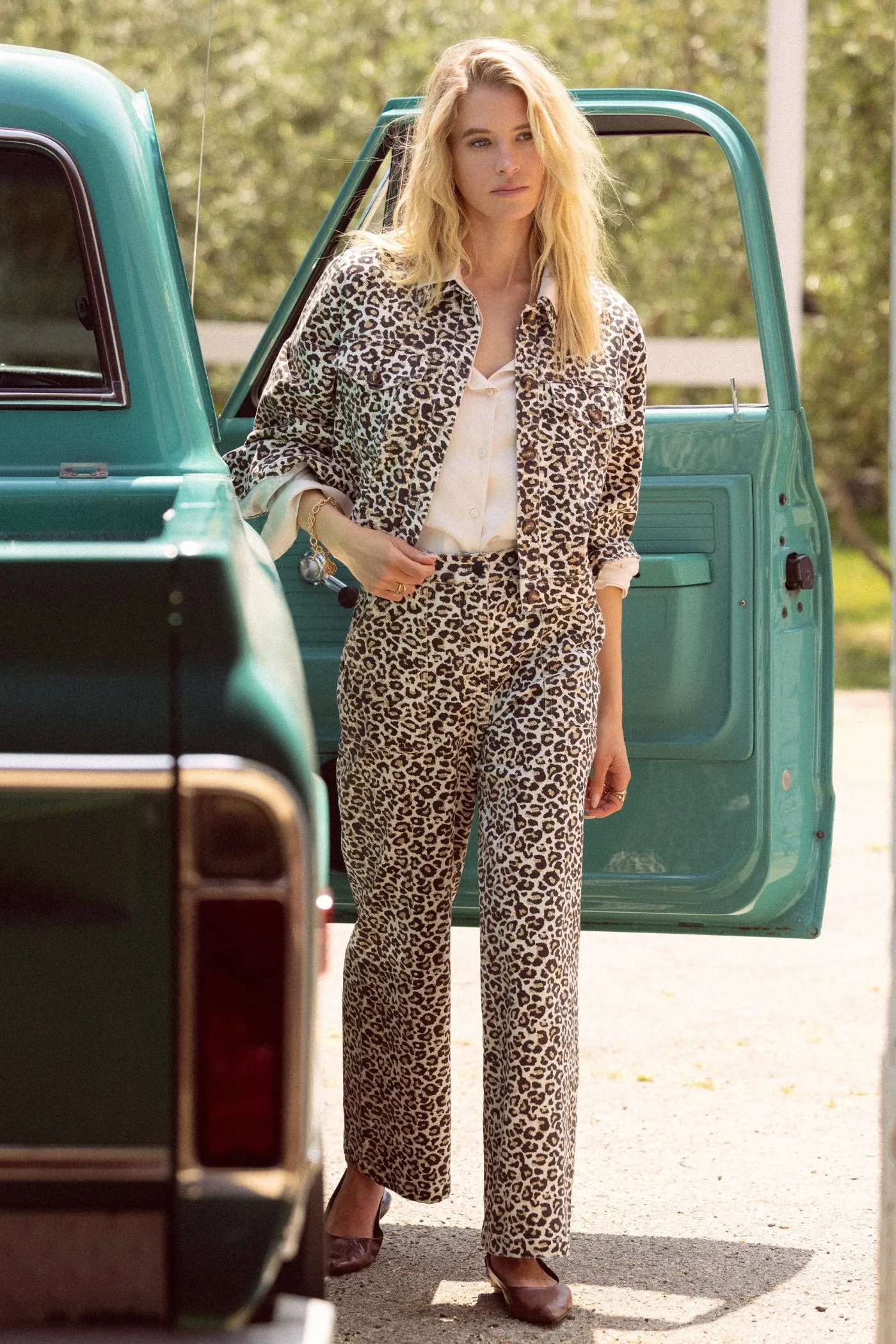 GABRIELLA WASHED LEOPARD PRINT PANTS Airy Feel WaterRepellent
