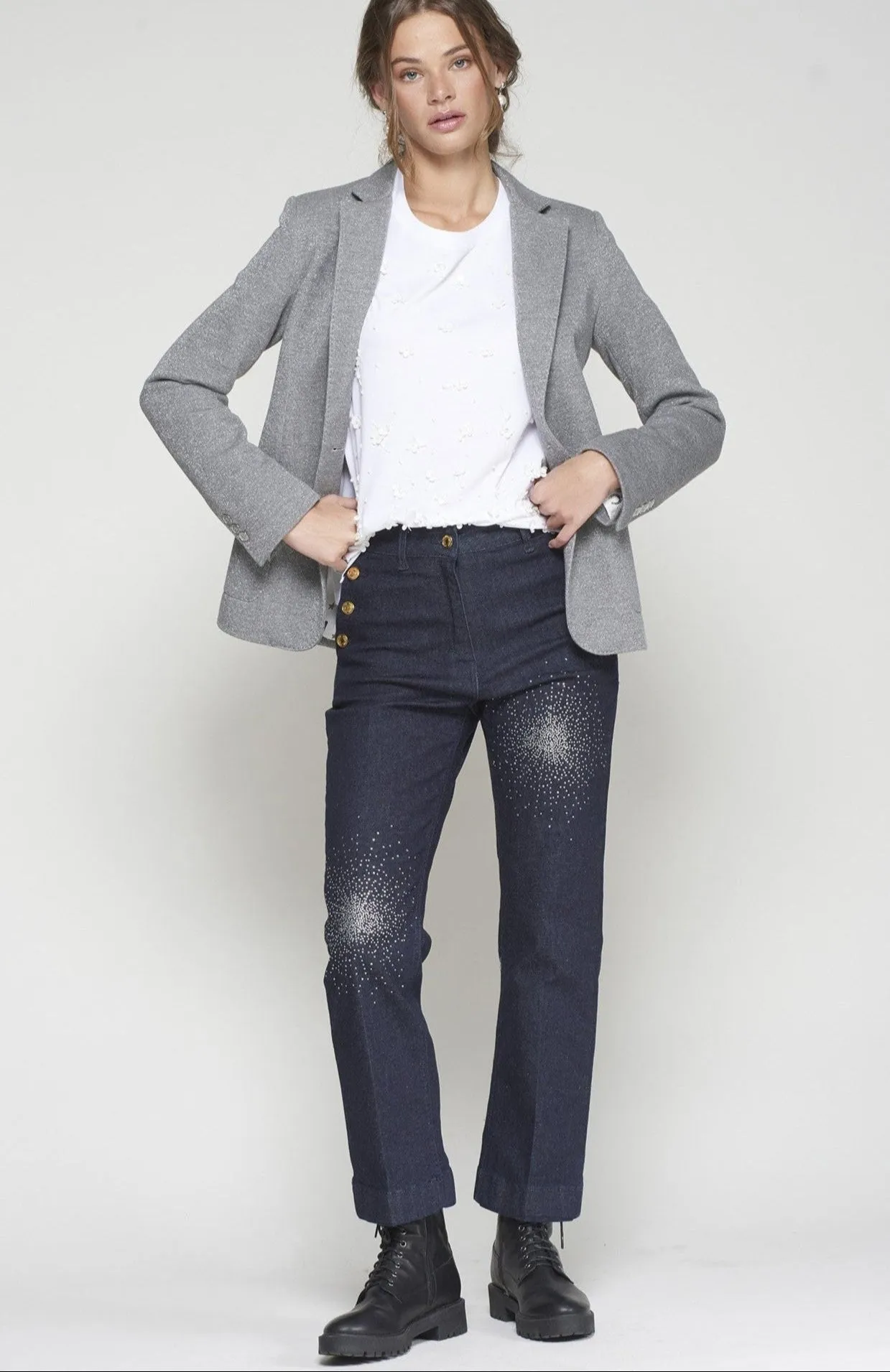 BondedSeams Gadea Blazer in Silver Lurex Grey