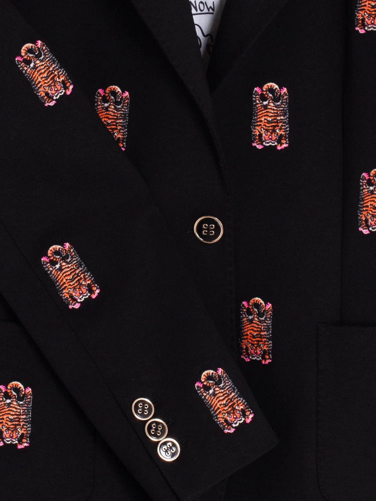 Sustainable Textile Gadea Embroidered Blazer in Punto Roma Black