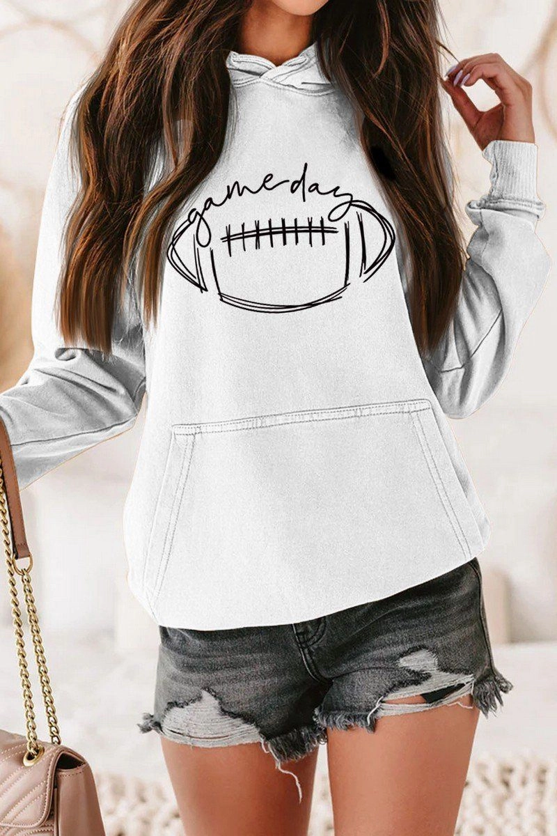 LightweightMaterial LowProfileDesign GAME DAY PRINTING LONG SLEEVE HOODIE PULLOVER