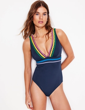 Porto V-Neck Swimsuit-Navy Rik Rak Youthful Appeal