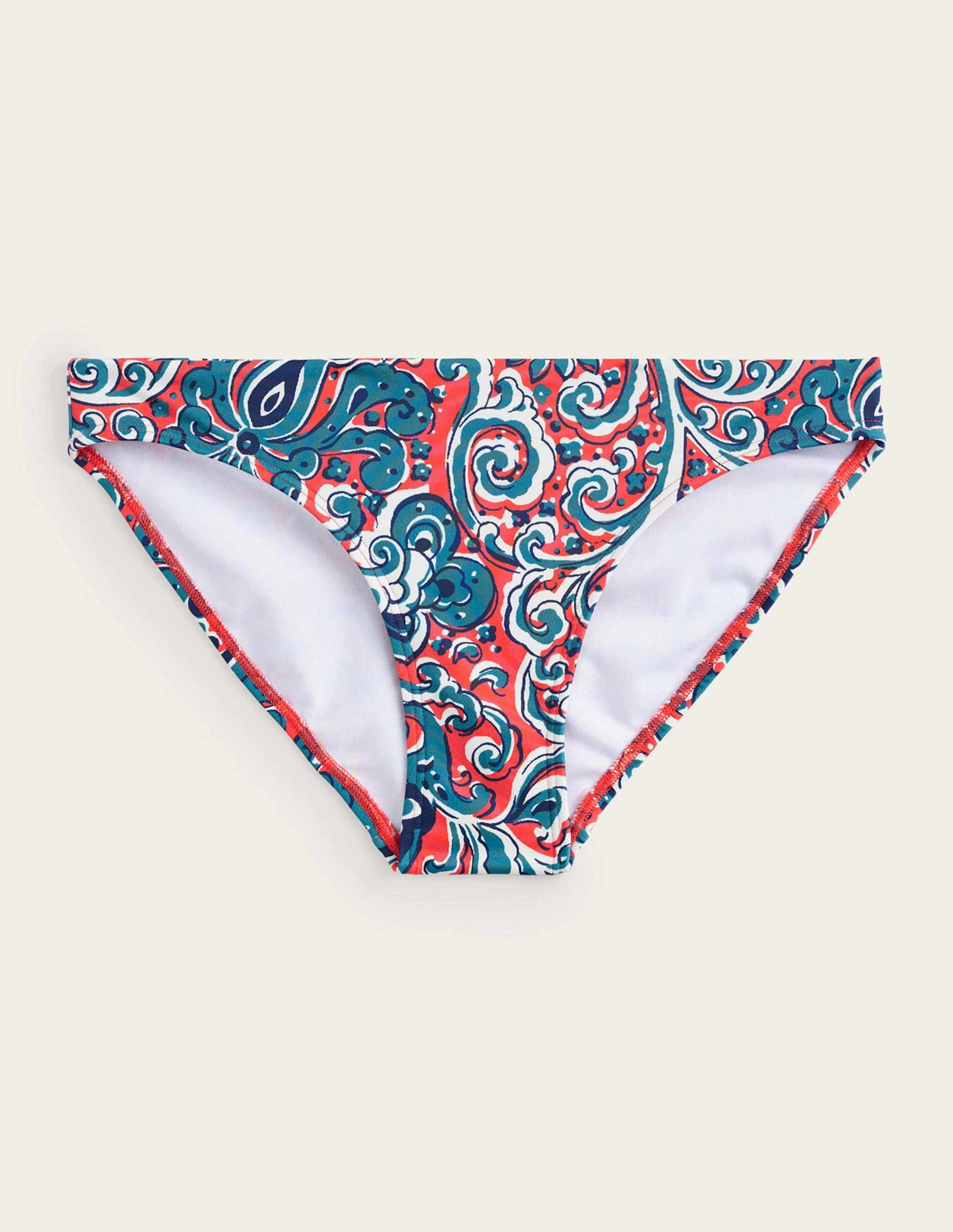 Holiday Fashion Classic Bikini Bottoms-Dahlia Red, Botanic Terrace