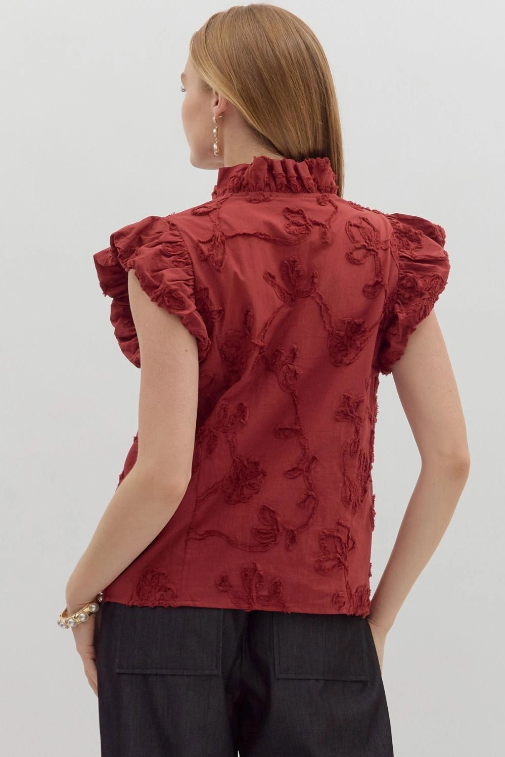 Going Right Top in Red OrganicCotton Durable Double Stitching