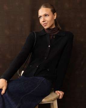 Gracie Knit Cardigan | Black Comfy Style MinimalistDesign