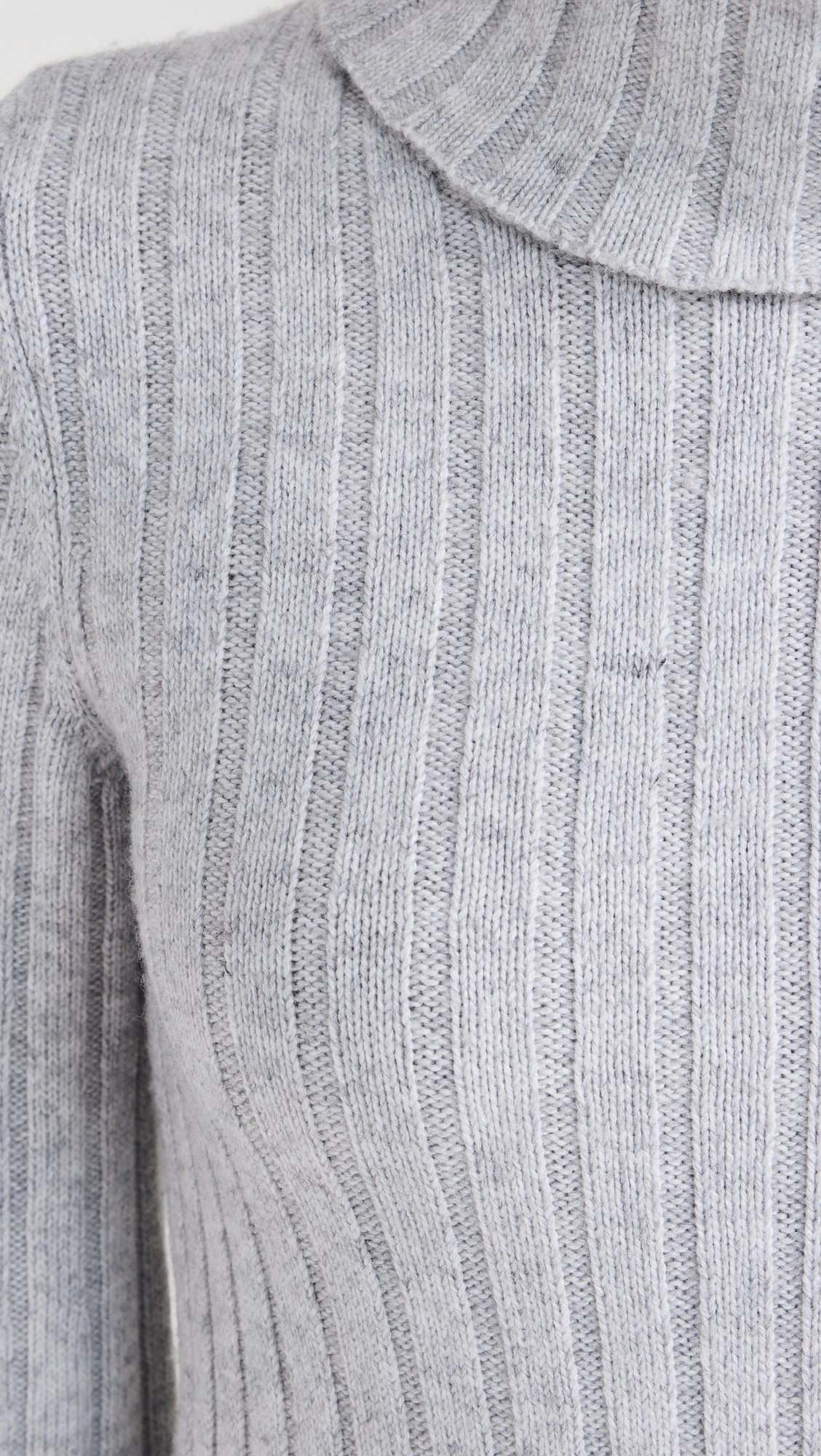 Reinforced Shoulder Panels Meredith Turtleneck Sweater Dress in Ice Heather