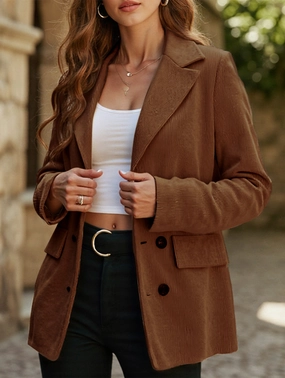 Versatile corduroy blazer ThermalInsulation Soft Hoodie