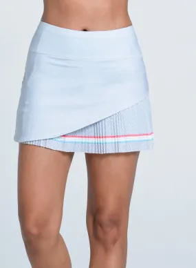 Reinforced Stitching Groovy Stripe Pleated Skirt-14"