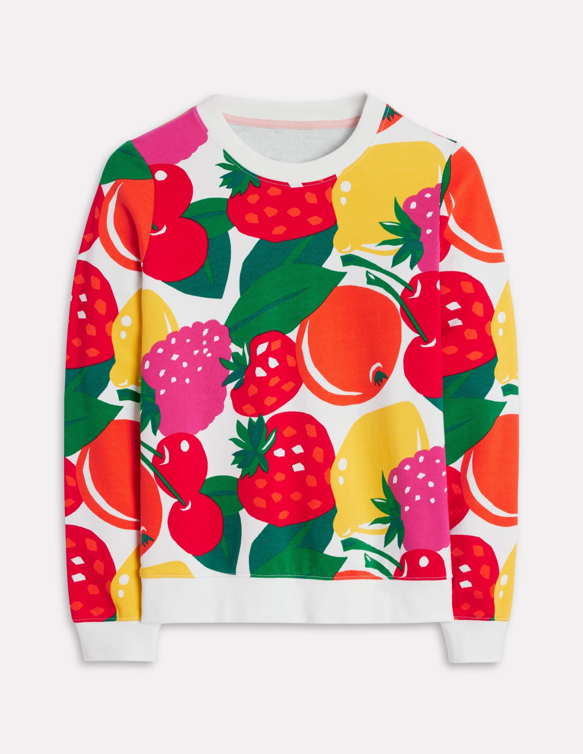 BreathableBackVents Hannah Printed Sweatshirt-Multi, Summer Fruits