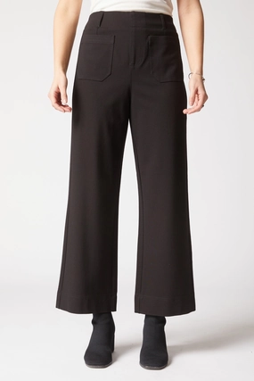 High Stretch Fabric Habitat Luxe Ponte Flood Pant in Black