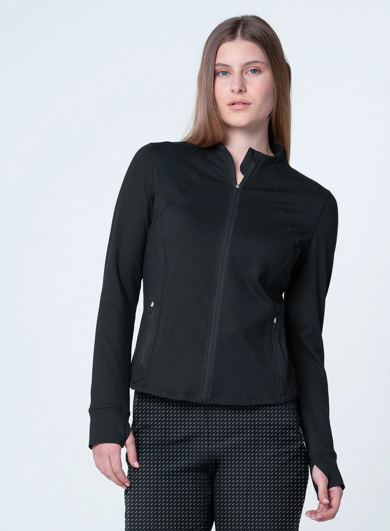 TemperatureRegulating Fabric High Neck Zip Jacket