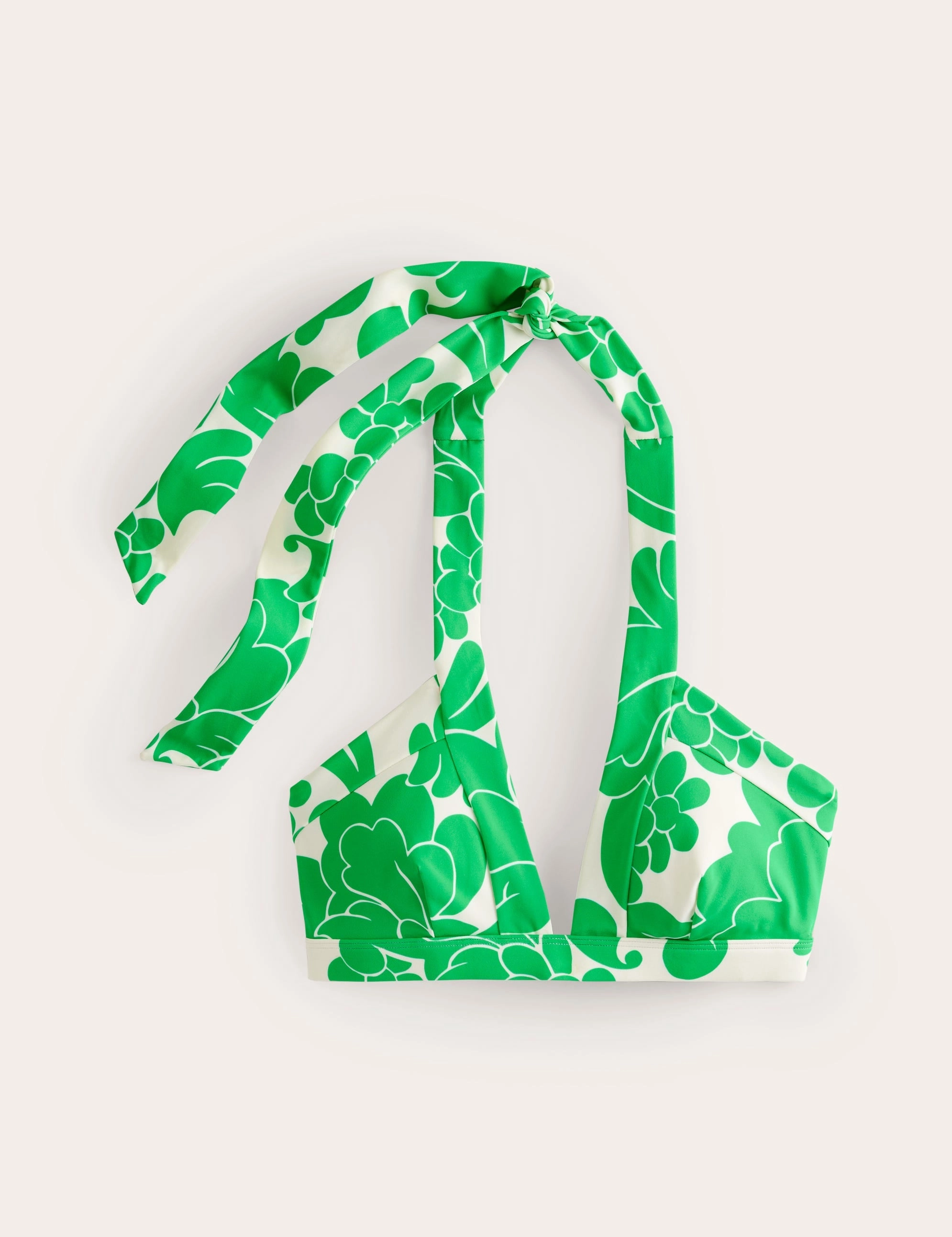 Ithaca Halter Bikini Top-Bright Green, Opulent Whirl Seamless Comfort Adjustable Drawstring Waist