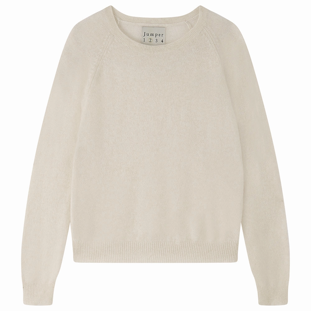 Cashmere Crop Crew in Oatmeal AdjustableCuffSystem
