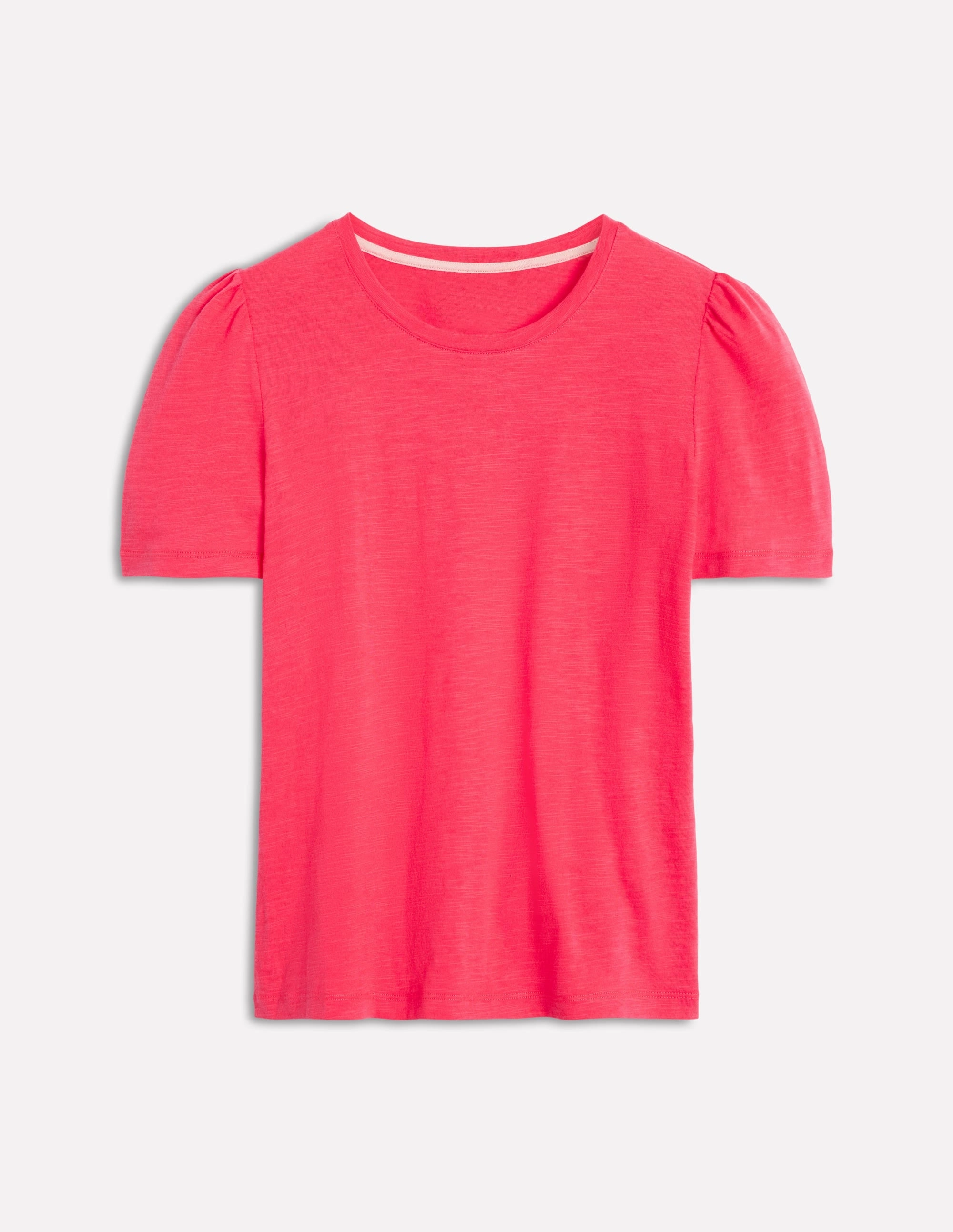 AntiSnag Fabric Eco Conscious Packaging Cotton Puff Sleeve T-Shirt-Camelia Pink