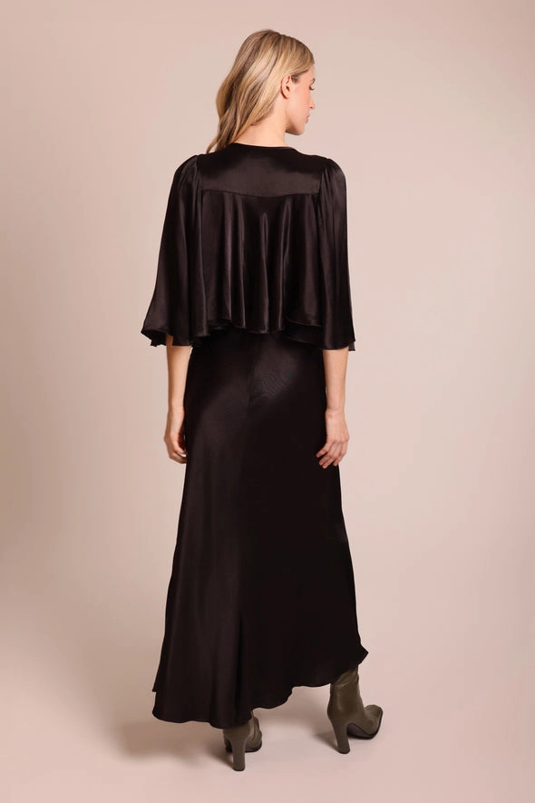 Bolero Top in Black Flowing Design QuickDrySystem