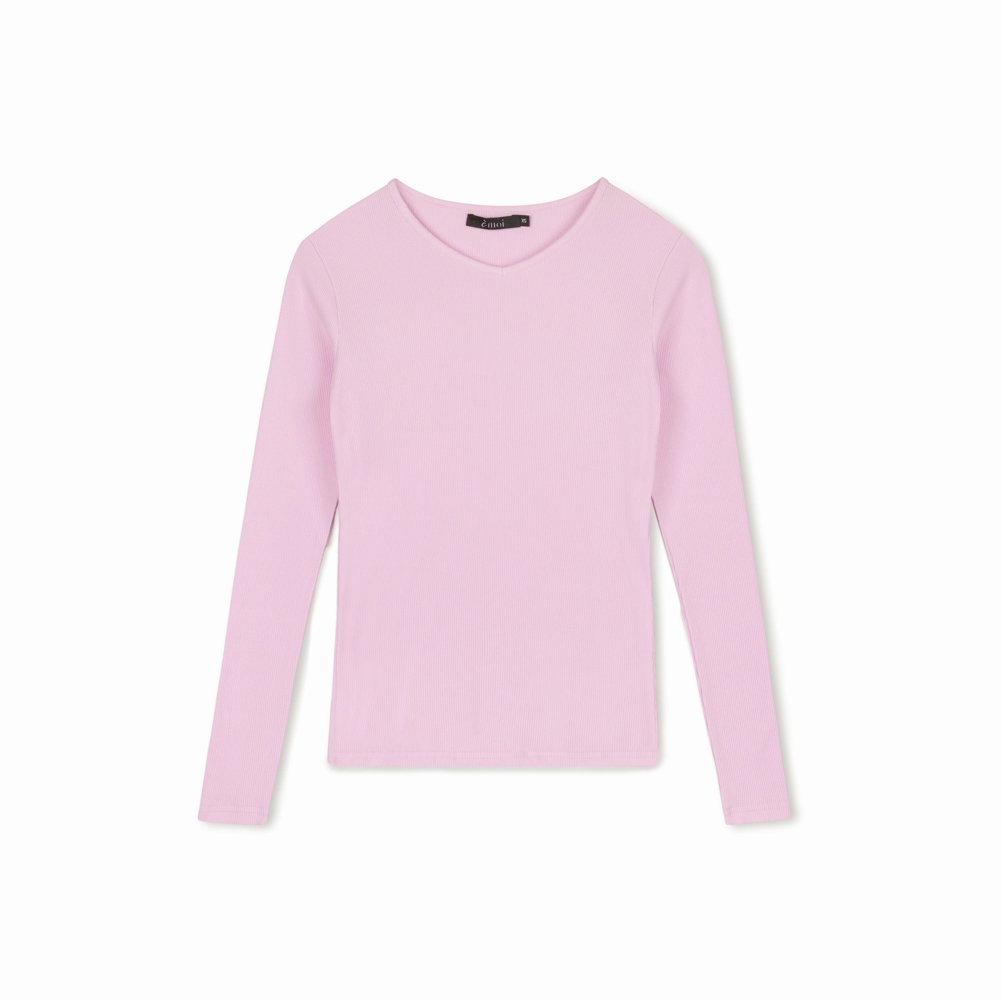 Summer Sweater Ribbed V-neck Tee | Lavender