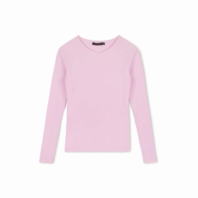 Summer Sweater Ribbed V-neck Tee | Lavender