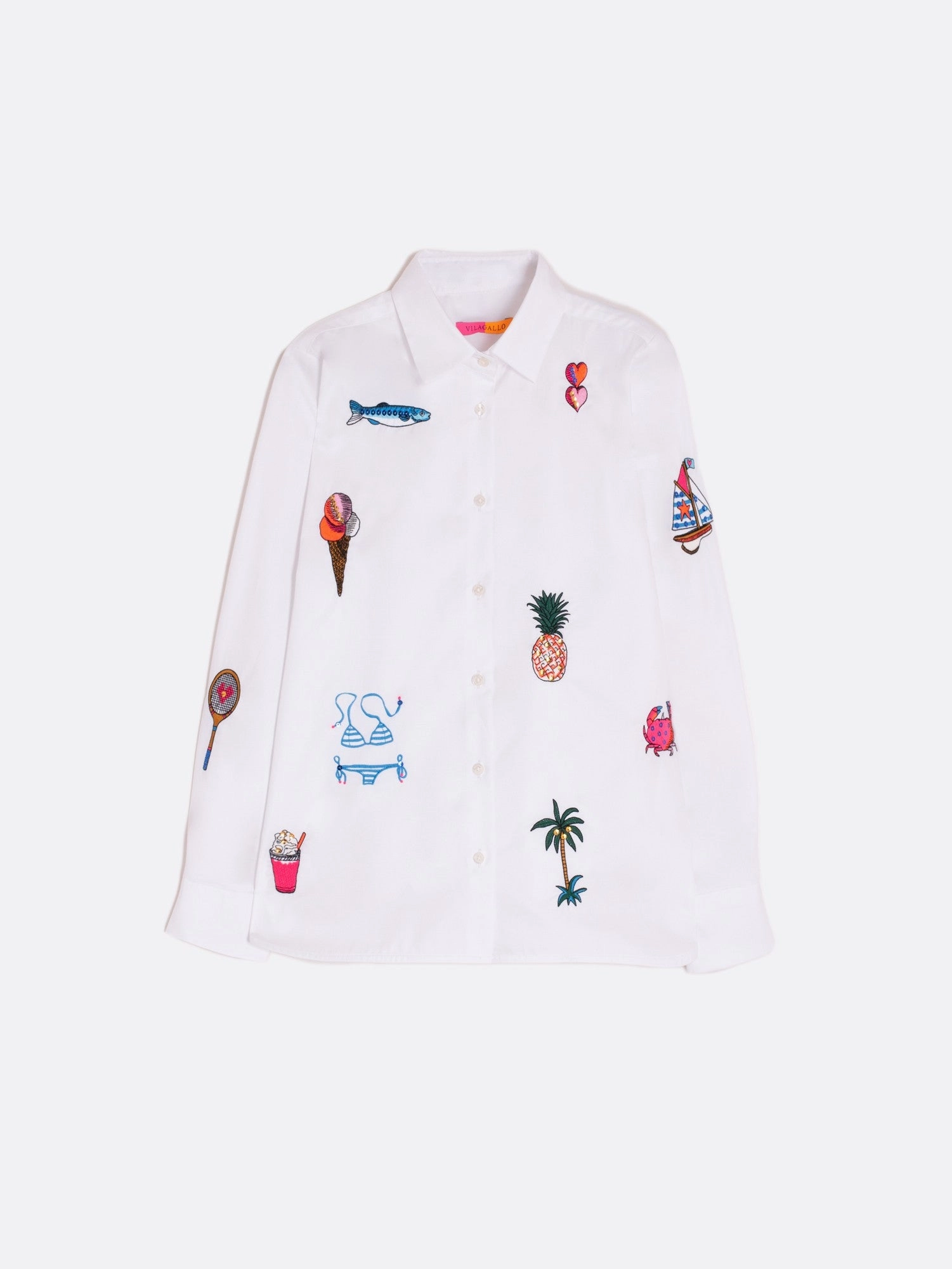Isa Shirt in Embroidered Blanco Soft Touch Feel