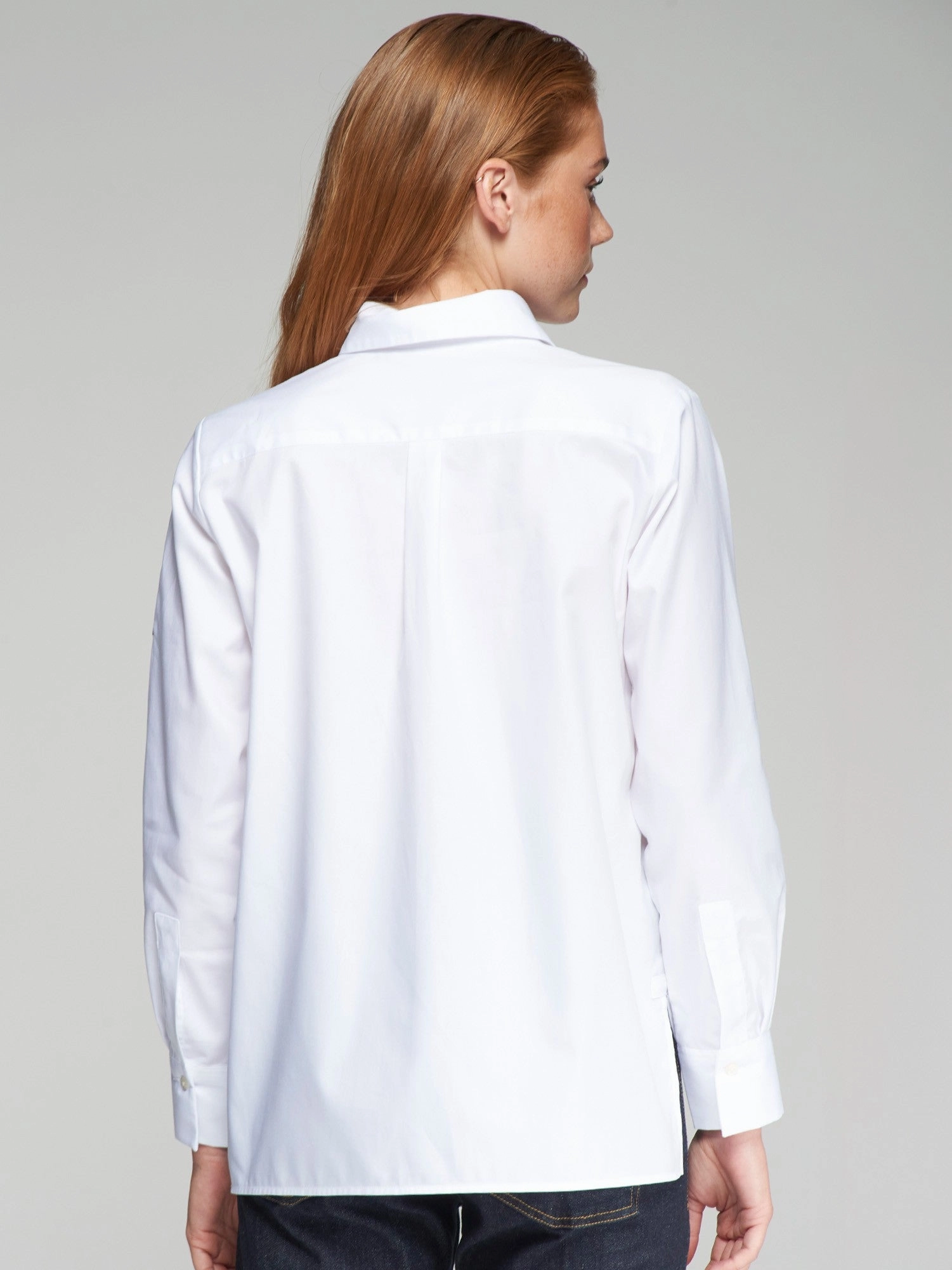 Isa Shirt in Embroidered Blanco SoftTouchFinish Minimalist Silhouette
