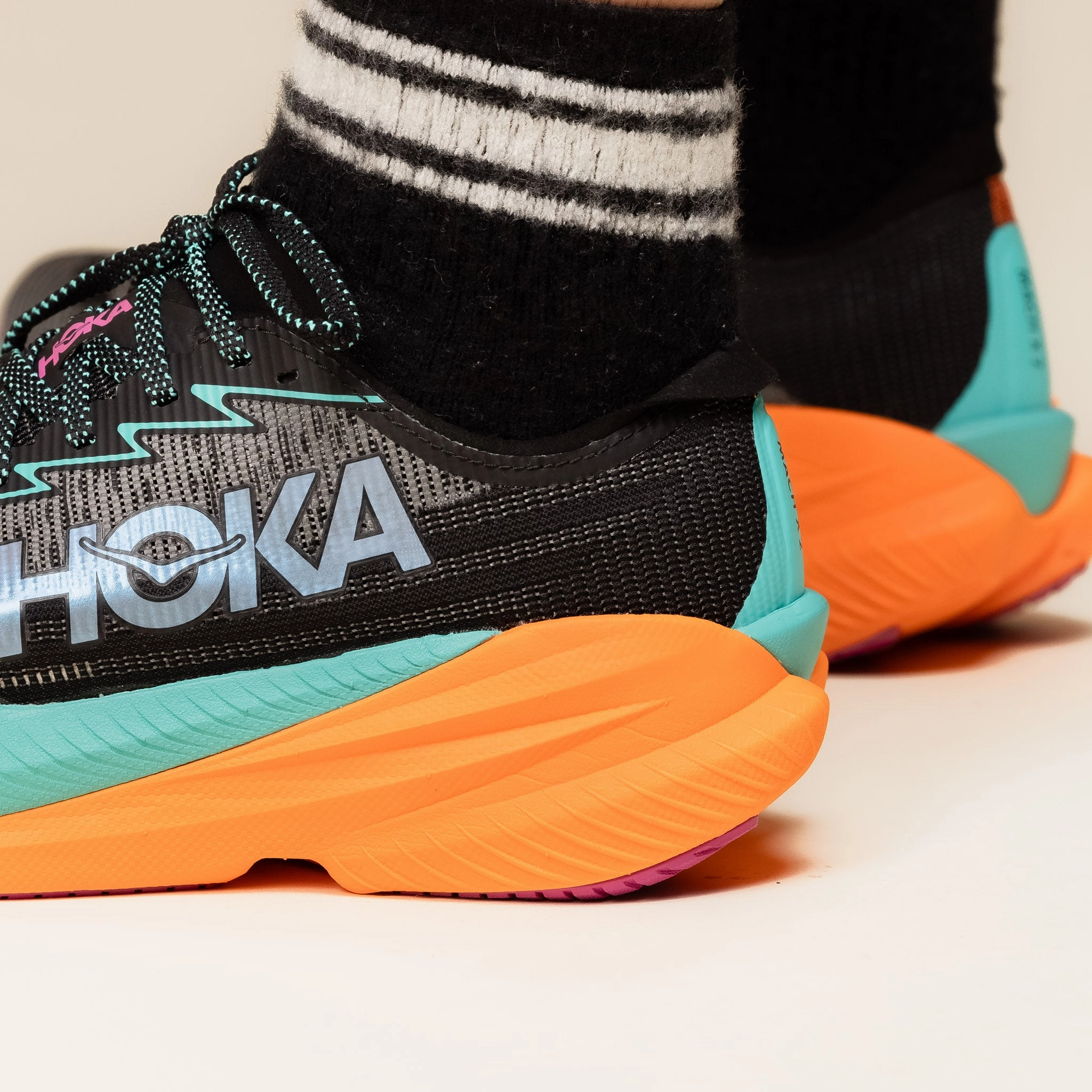Hoka - Mach X 2 - Black / Electric Aqua