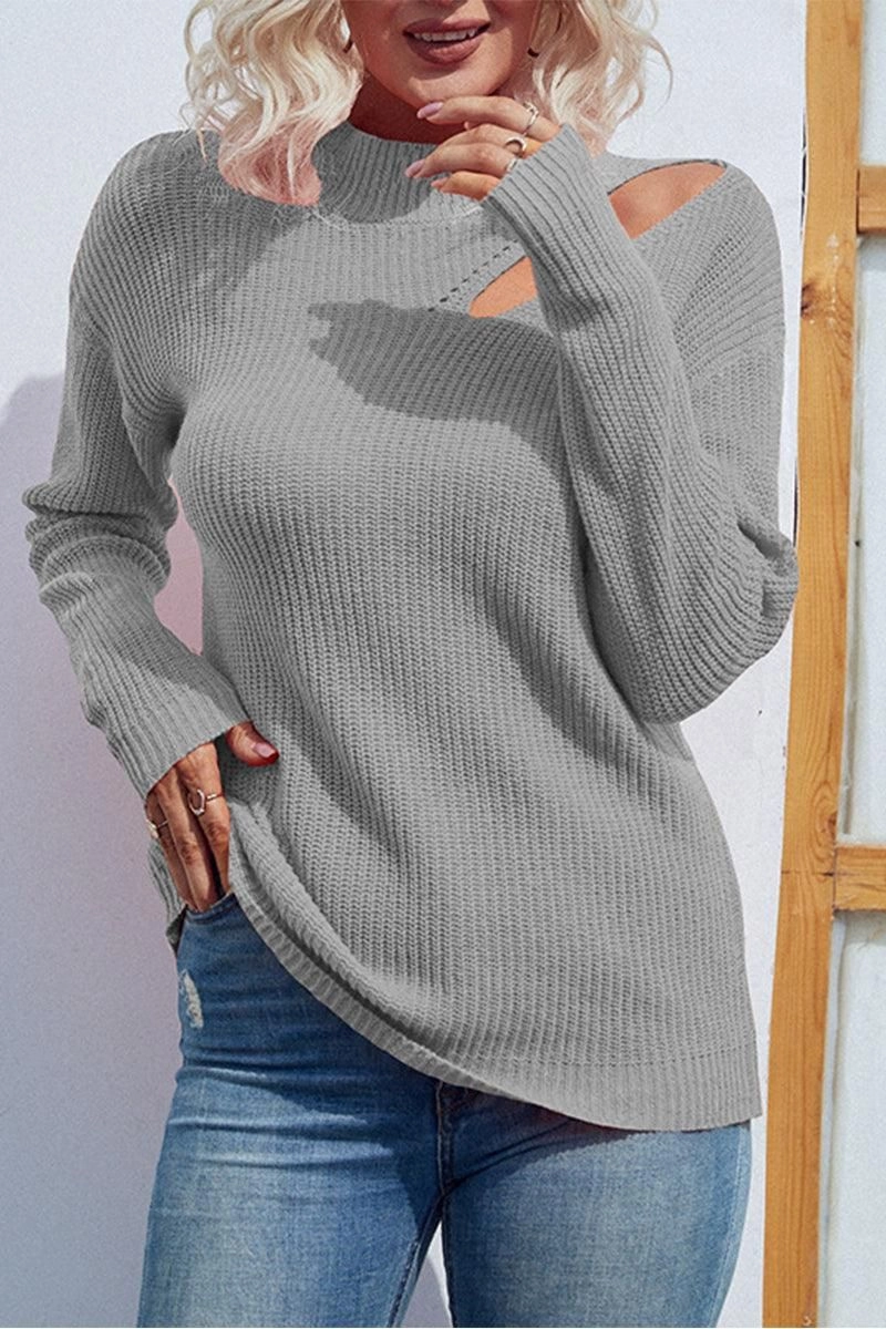 ButterSoft Handfeel HOLLOW KNIT LOOSE FIT CASUAL SWEATER TOP