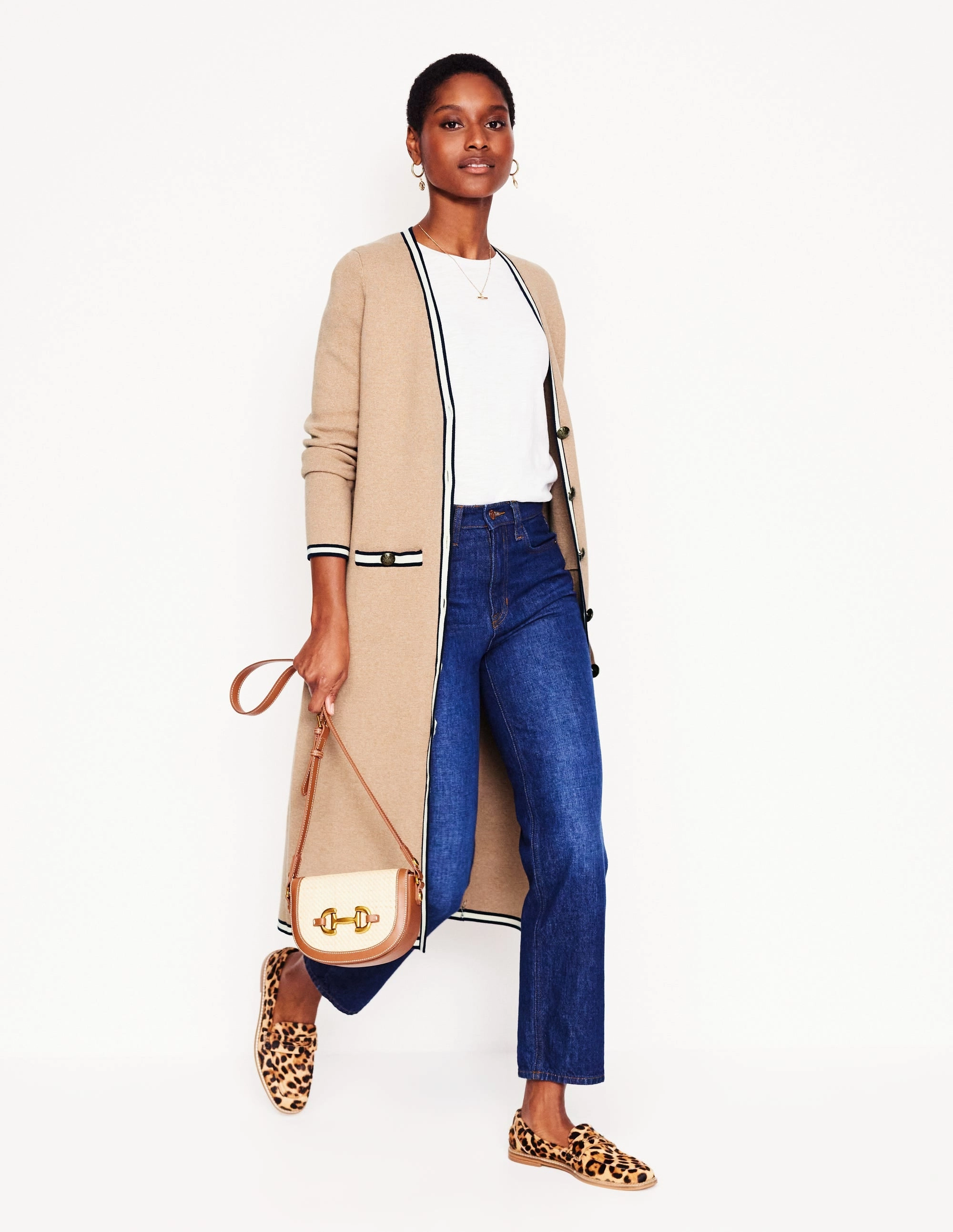 Chic Outfit Holly Longline Jacket-Camel Melange