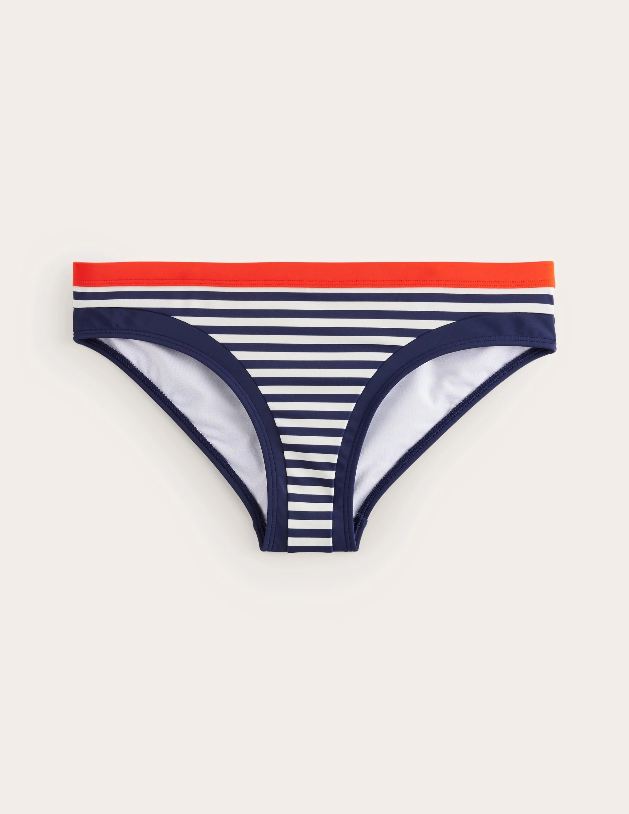 Ocean Life Santorini Bikini Bottoms-Red, Navy Stripe