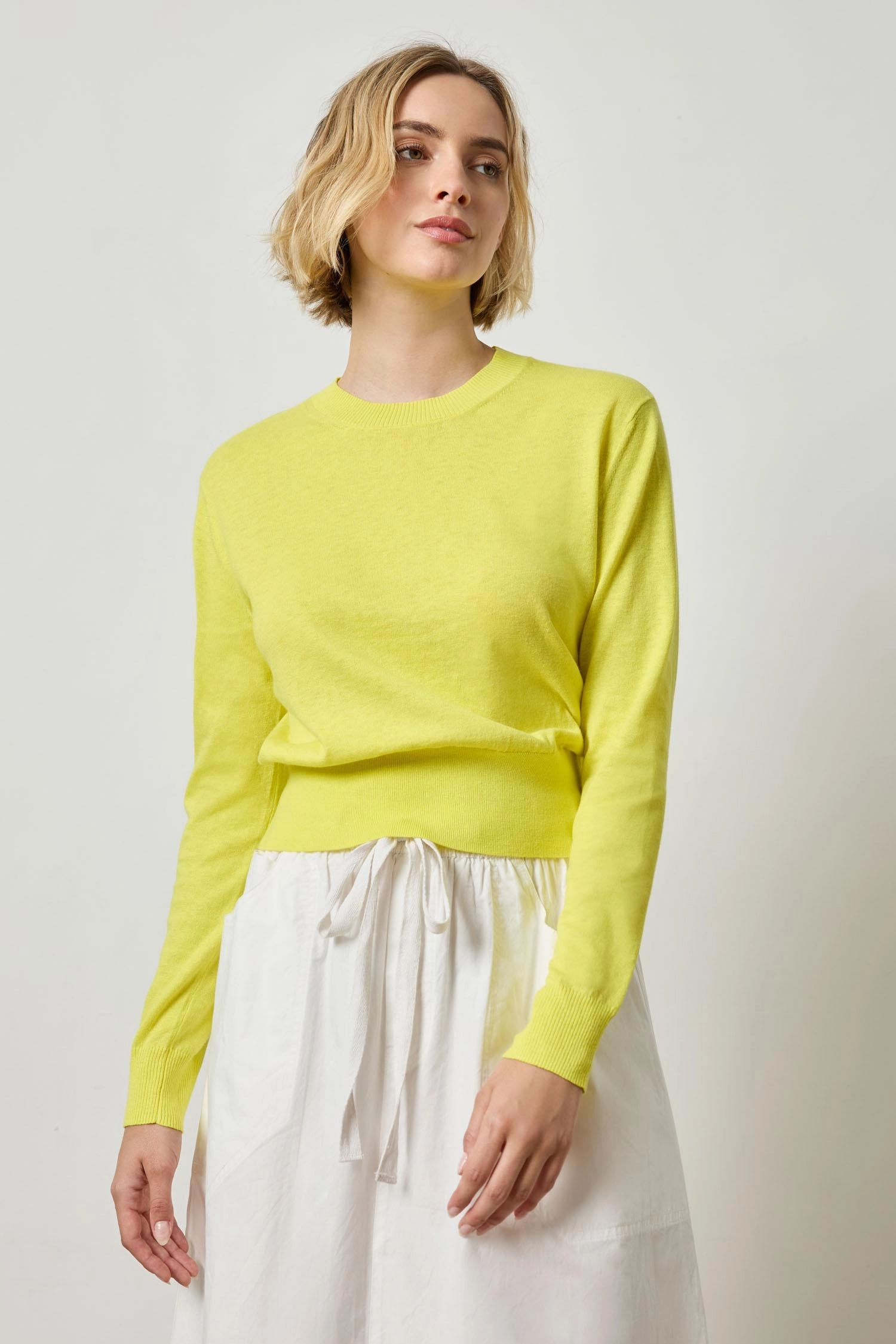 UV Protective Layer Everyday Crewneck Sweater in Lemon