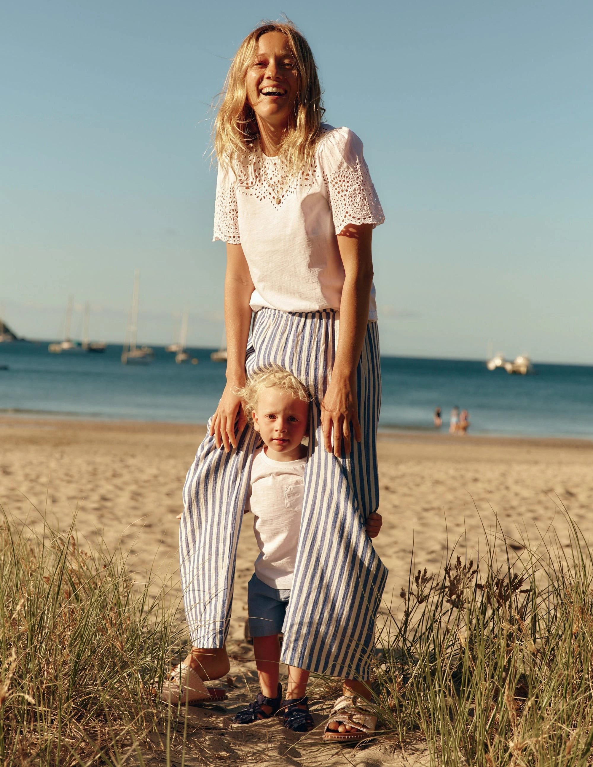 DropShoulder OdorResistant Treatment Isabel Broderie Top-White