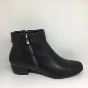 Isabella Marley Twin Zip Black Leather boot
